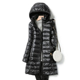 Long Women's Parka Coat with Removable Hood