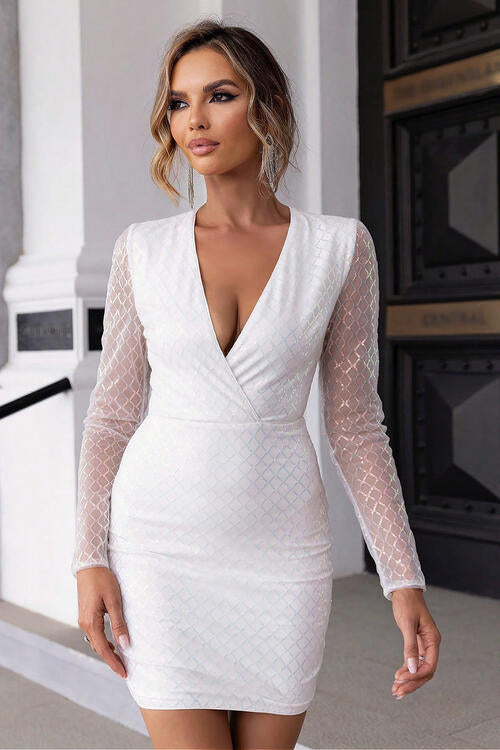 Short white knit dress